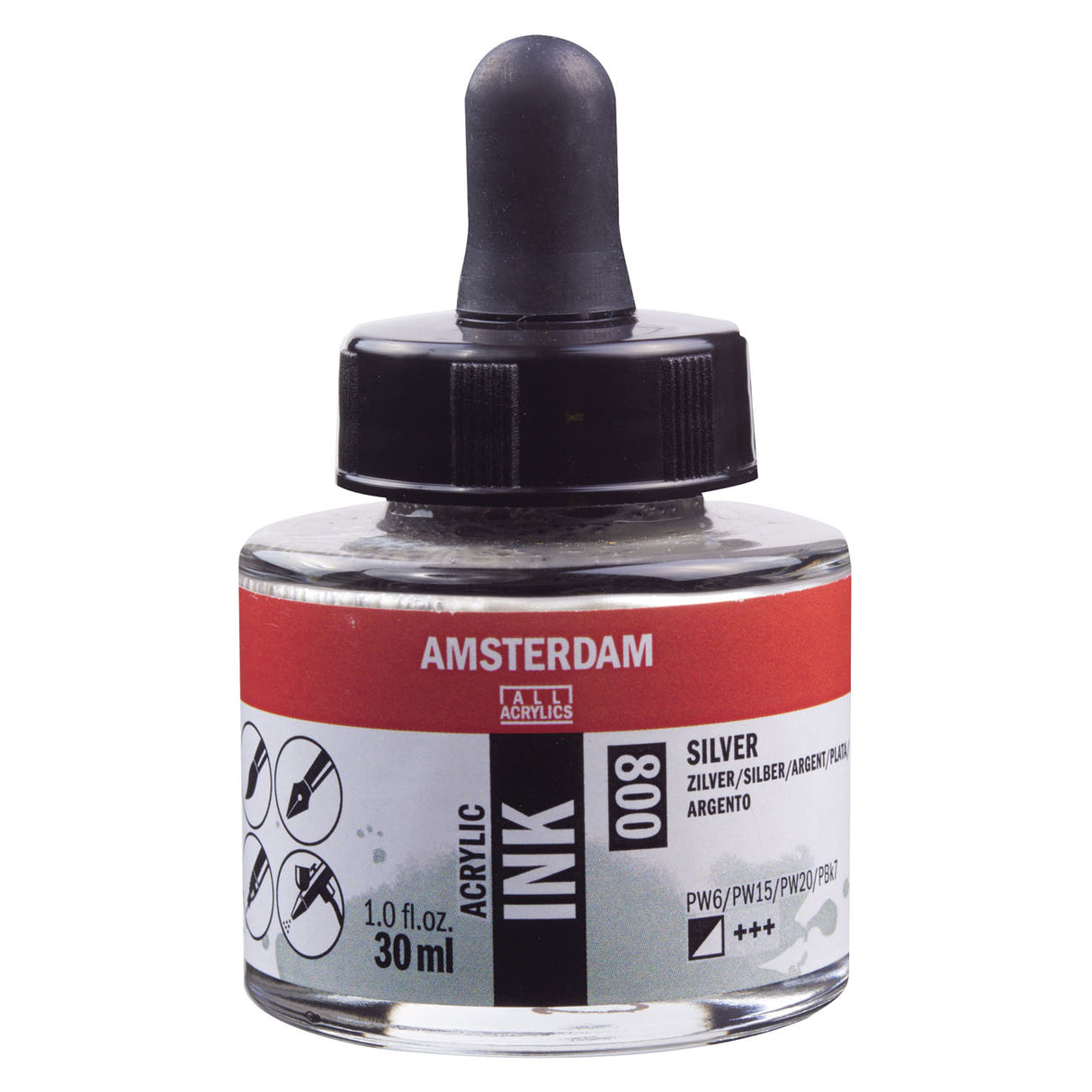 Amsterdam Acrylic Ink, 30ml, Silver