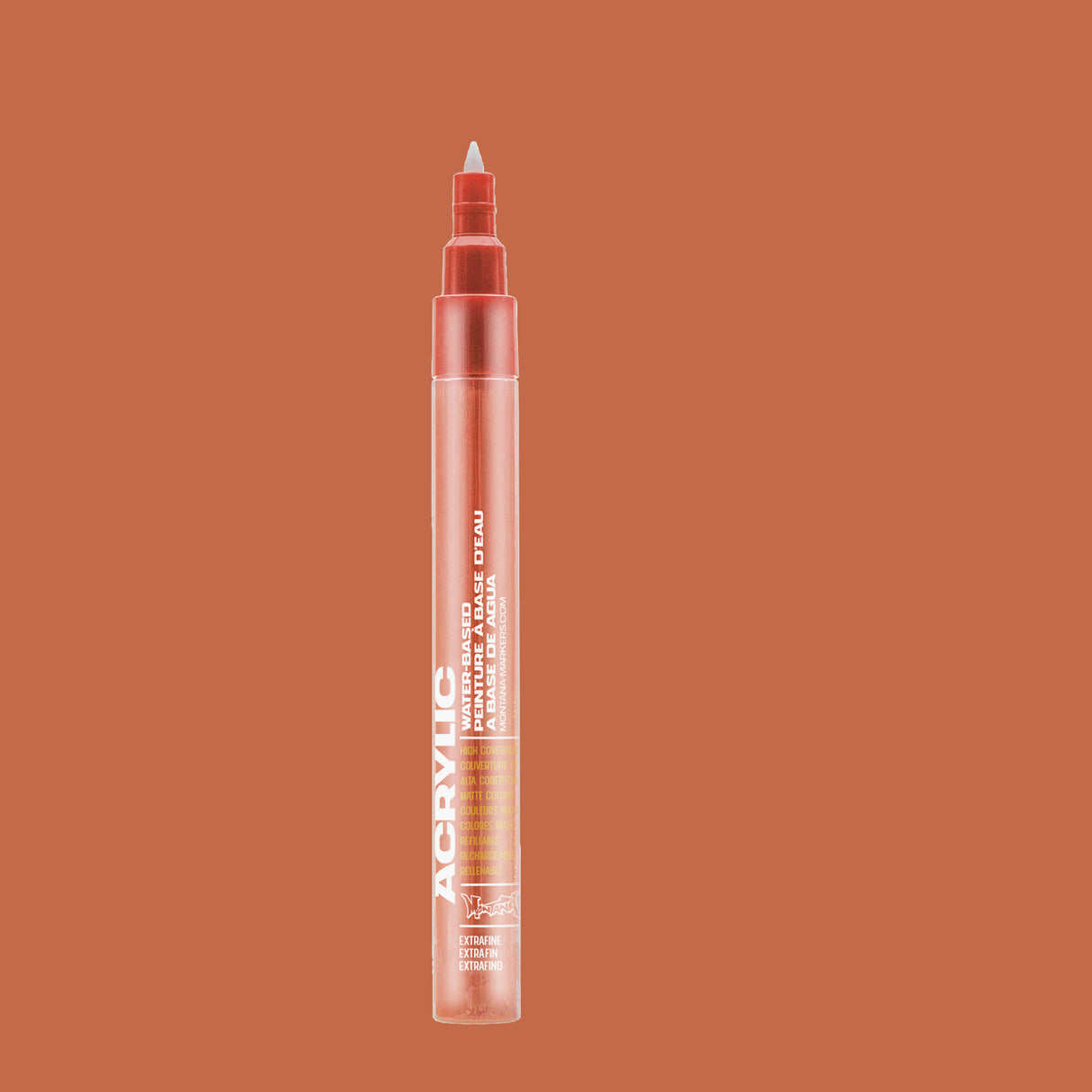 Montana Cans Acrylic Paint Marker, .7mm, Extra-Fine Nib, Shock Red