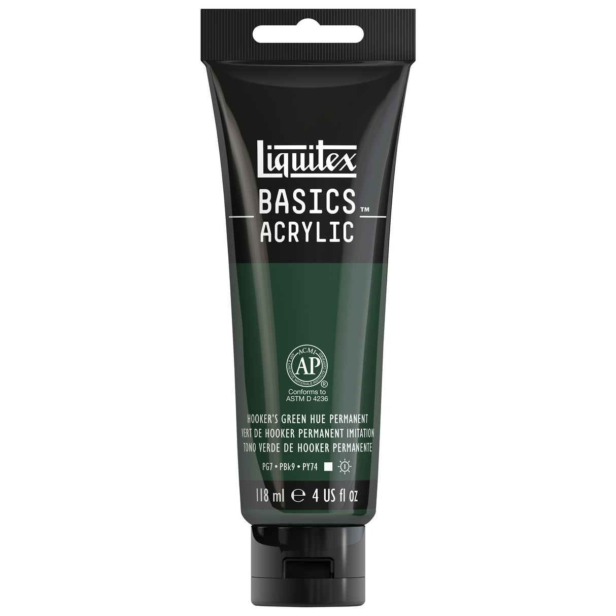Liquitex BASICS Acrylic Color, 4 oz. Tube, Hooker's Green Hue Permanent