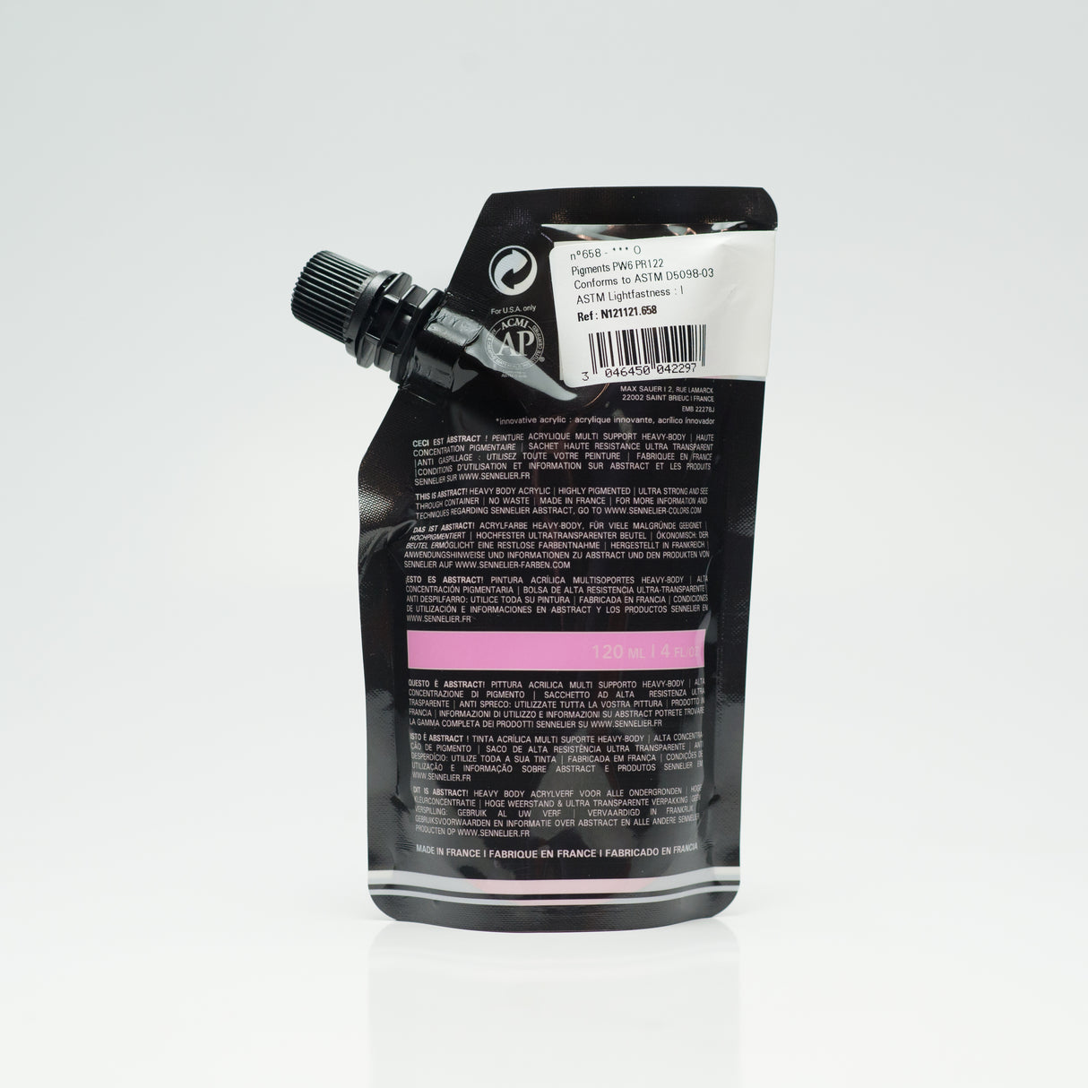 Sennelier Abstract Acrylic, 120ml, Satin, Quinacridone Pink