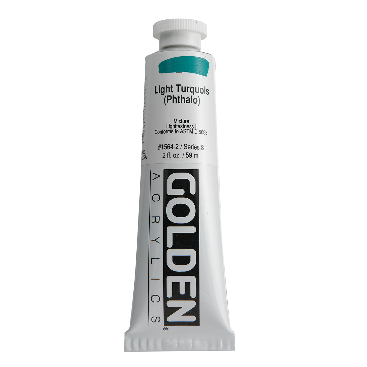 Golden Heavy Body Acrylic, 2 oz., Light Turquois Phthalo