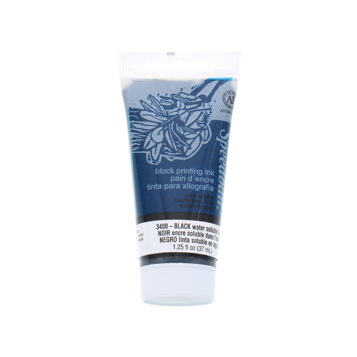Speedball Block Printing Ink, Water-Based, 1.25 oz., Black