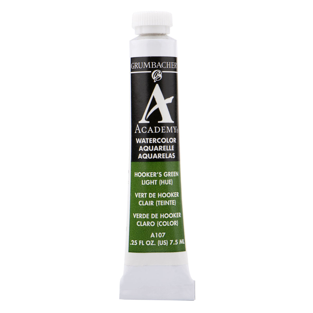 Grumbacher Academy Watercolor, 7.5ml Tube, Hooker' s Green Light