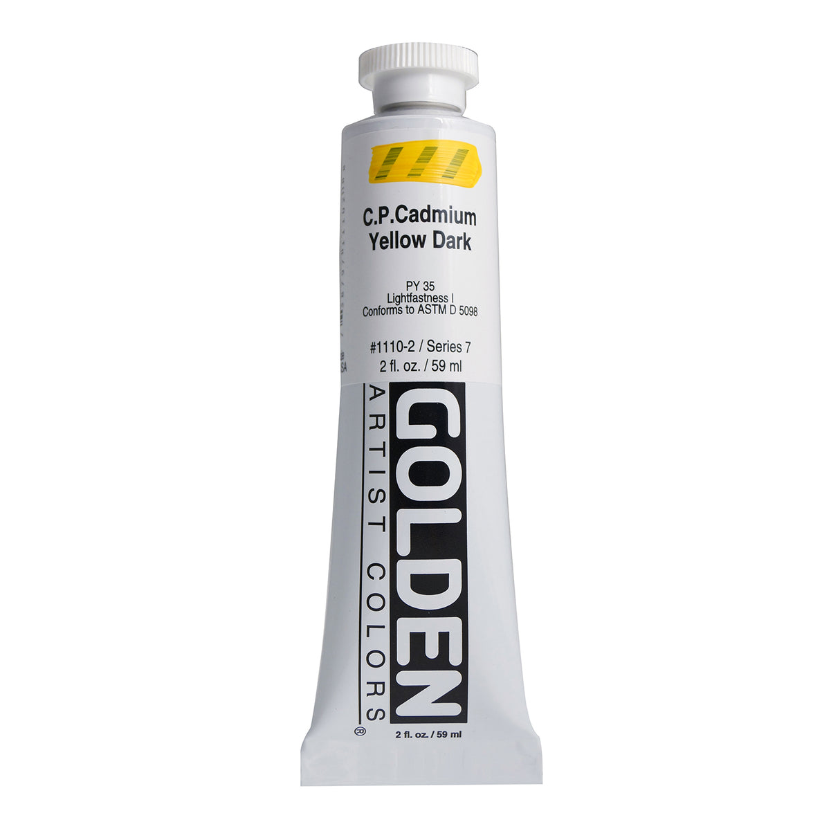 Golden Heavy Body Acrylic, 2 oz., C.P. Cadmium Yellow Dark