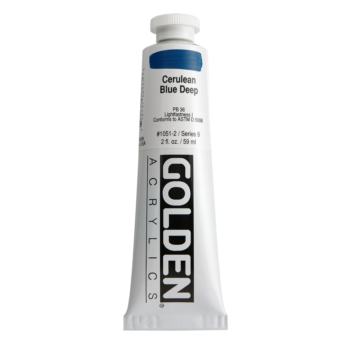 Golden Heavy Body Acrylic, 2 oz., Cerulean Blue Deep