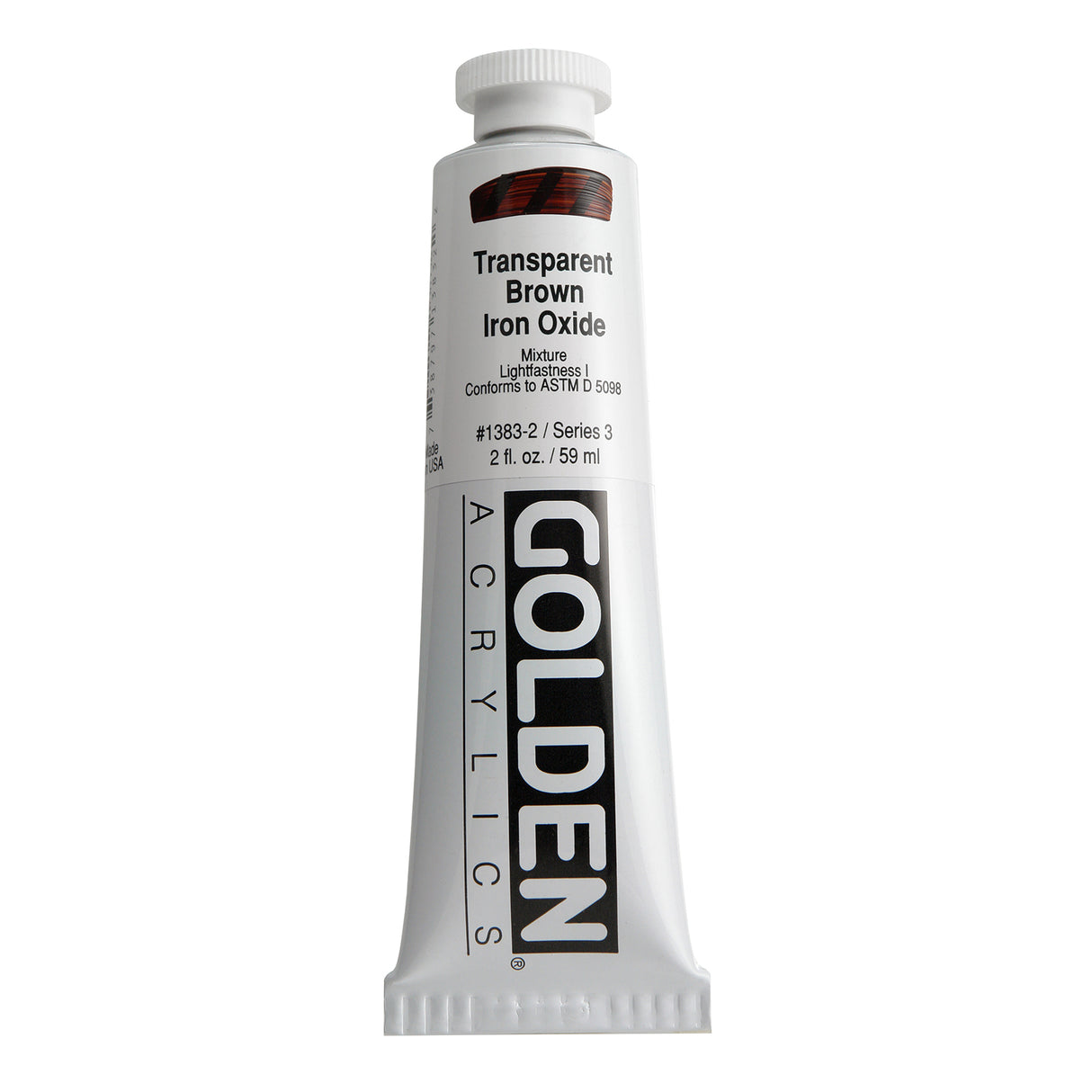 Golden Heavy Body Acrylic, 2 oz., Transparent Brown Iron Oxide