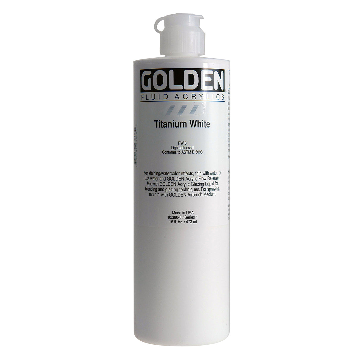 Golden Fluid Acrylic, 16 oz., Titanium White