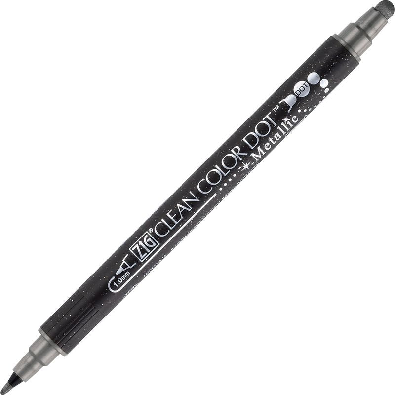 Zig Clean Color Dot Twin Metallic, Metallic Silver