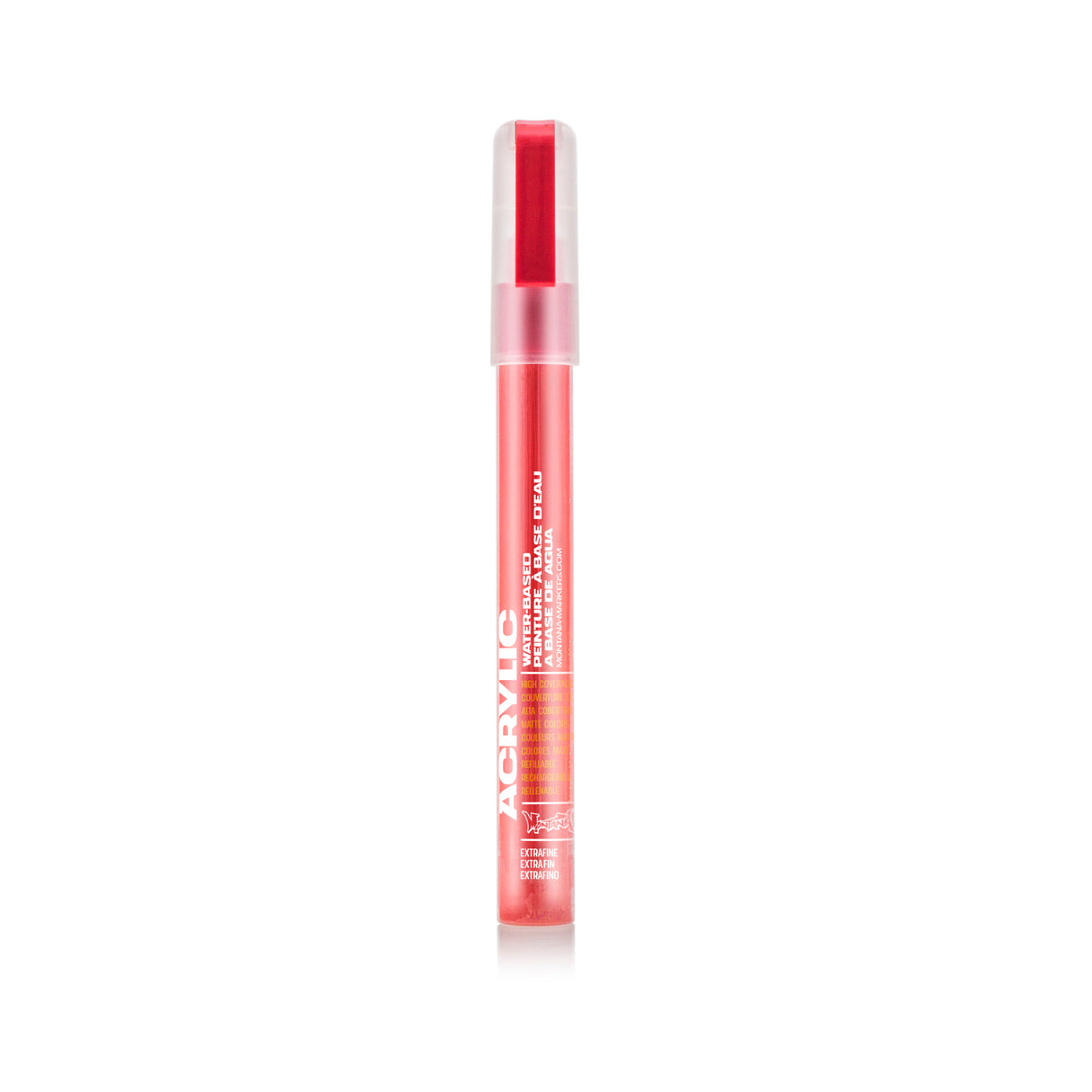 Montana Cans Acrylic Paint Marker, .7mm, Extra-Fine Nib, Shock Red