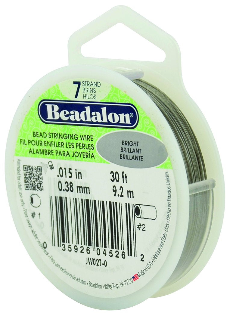 Beadalon Stringing Wire 7-Strand .015"X30'-Bright