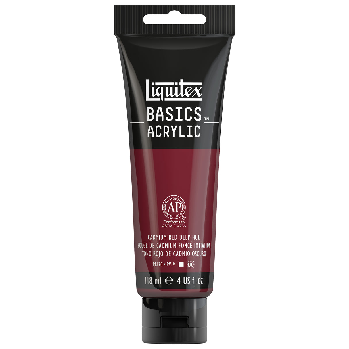 Liquitex BASICS Acrylic Color, 4 oz. Tube, Cadmium Red Deep