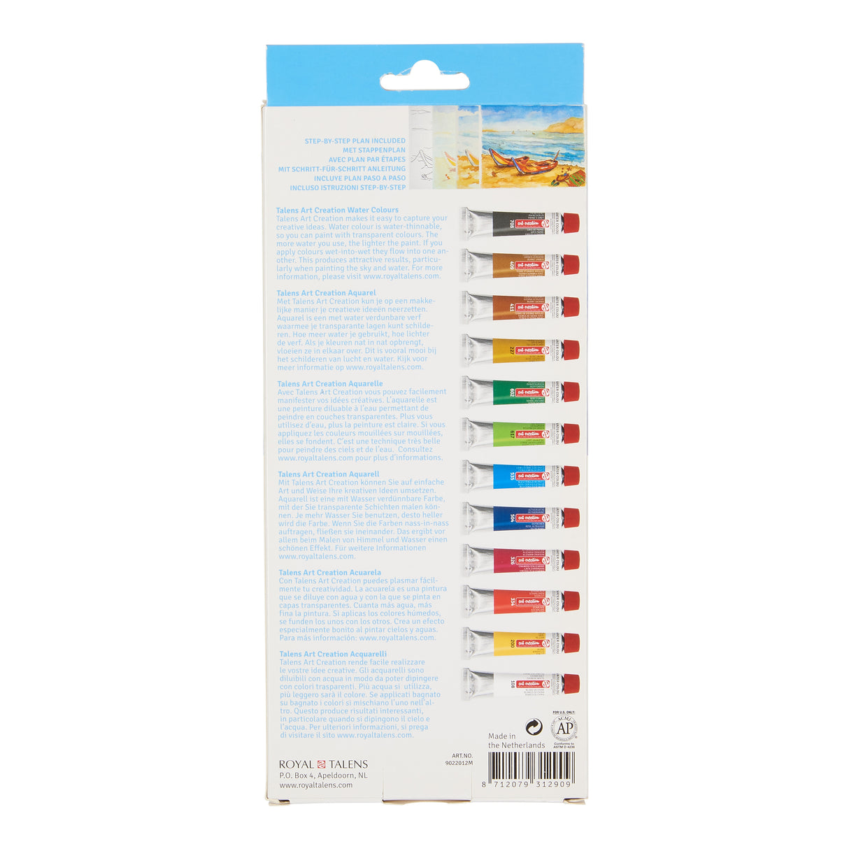 Talens Art Creation Expression Watercolor Set, 12-Colors