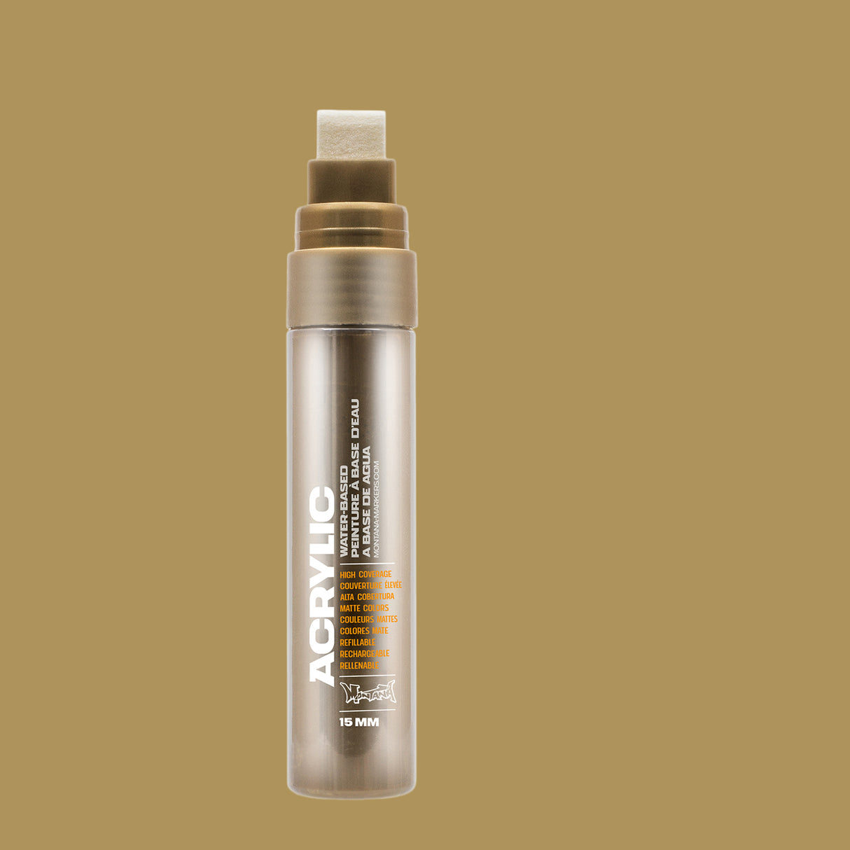 Montana Cans Acrylic Paint Marker, 15mm, Standard Nib, Metallic Gold