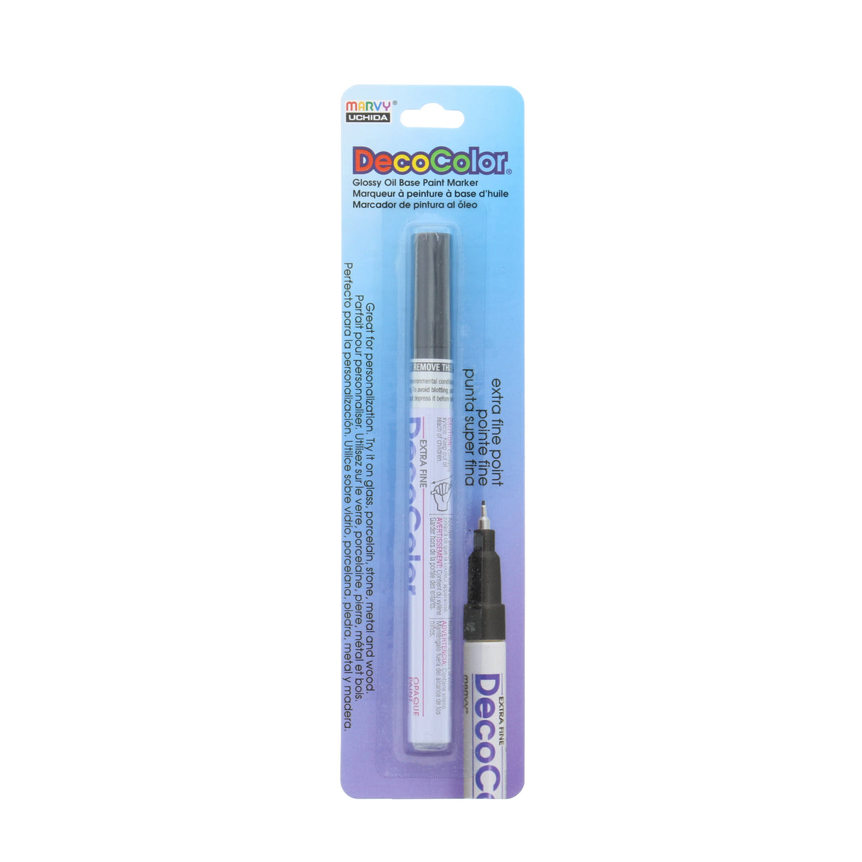 Uchida DecoColor Paint Marker, Extra-Fine, Carded Packaging, Black