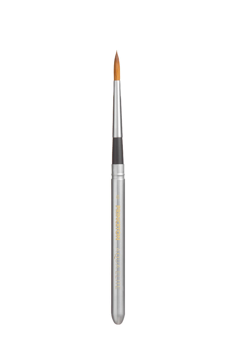 Princeton Brush Aqua Elite Synthetic Kolinsky Sable Watercolor Brushes, Travel Round, 6