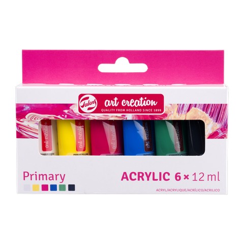Art Creation Acrylic Sets 12ml Tube Sets 6-Color Primary 12ml Tube Set