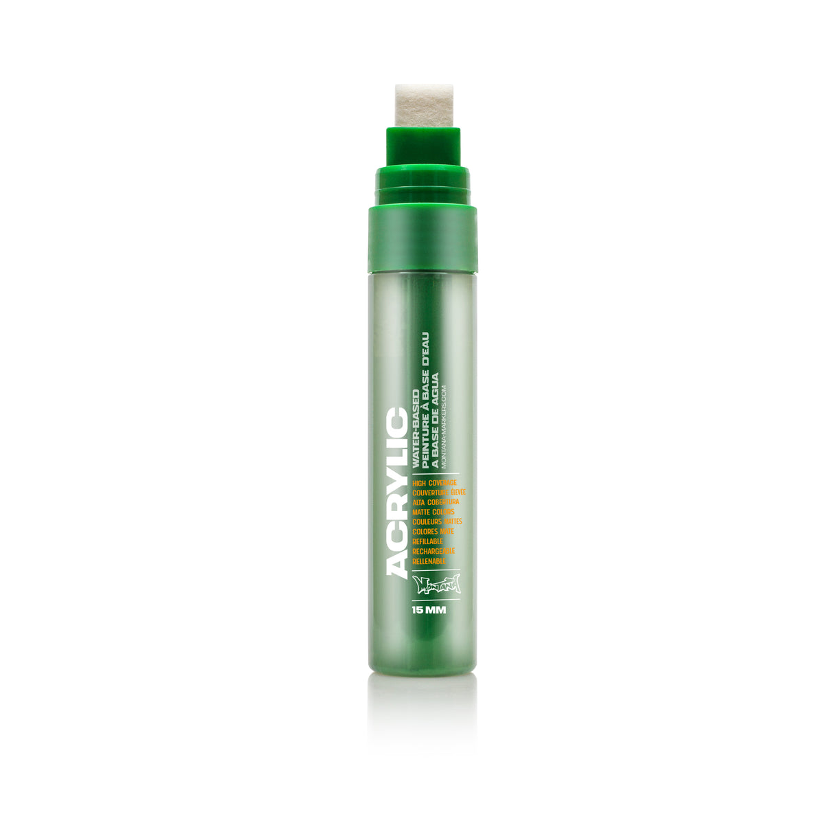 Montana Cans Acrylic Paint Marker, 15mm, Standard Nib, Shock Green Dark