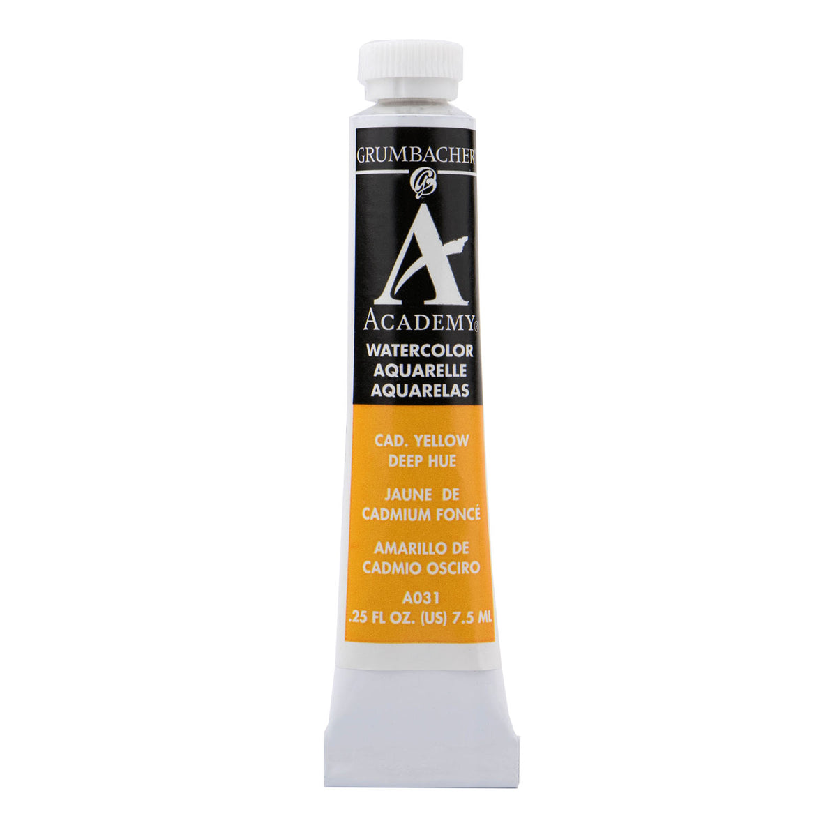 Grumbacher Academy Watercolor, 7.5ml Tube, Cadmium Yellow Deep