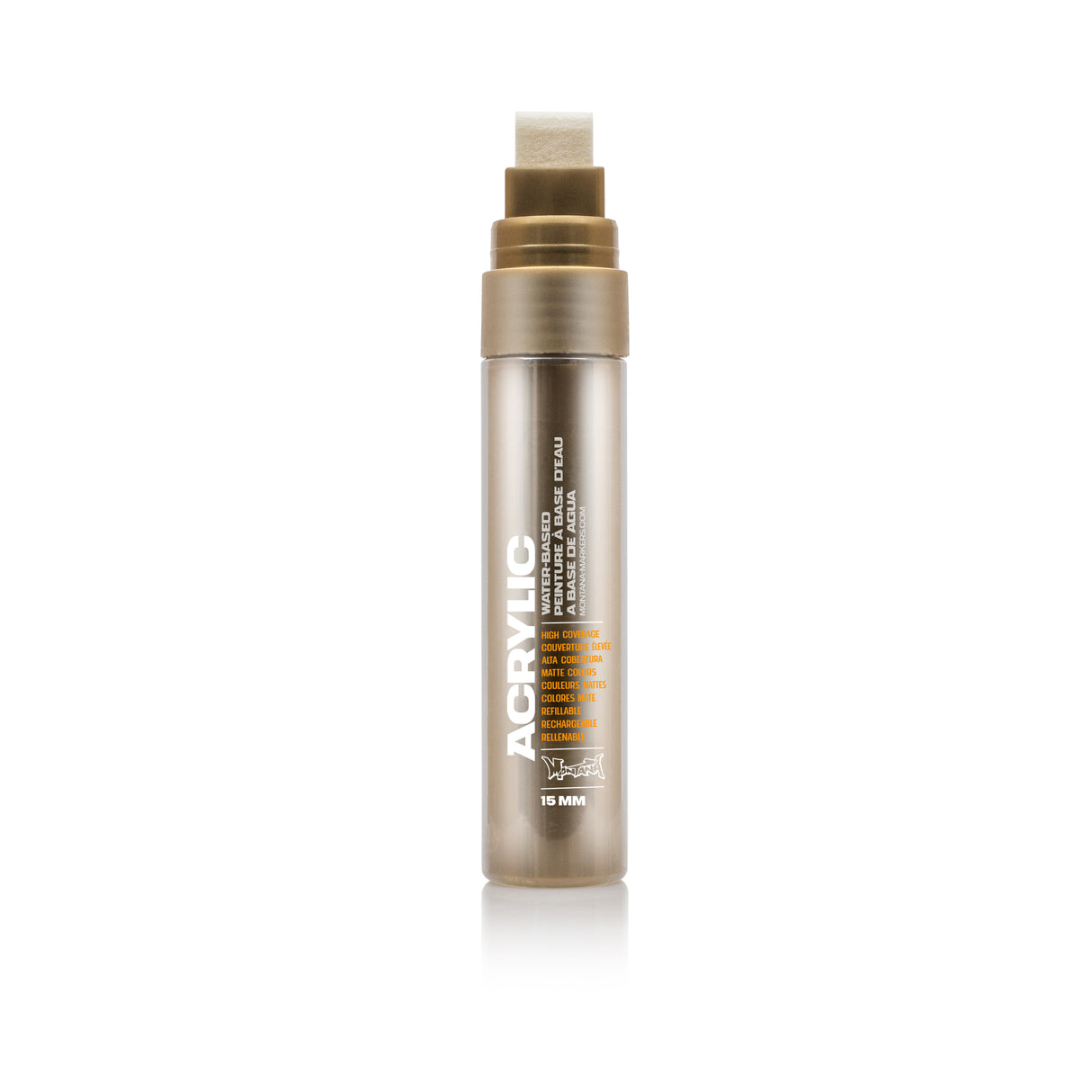 Montana Cans Acrylic Paint Marker, 15mm, Standard Nib, Metallic Gold