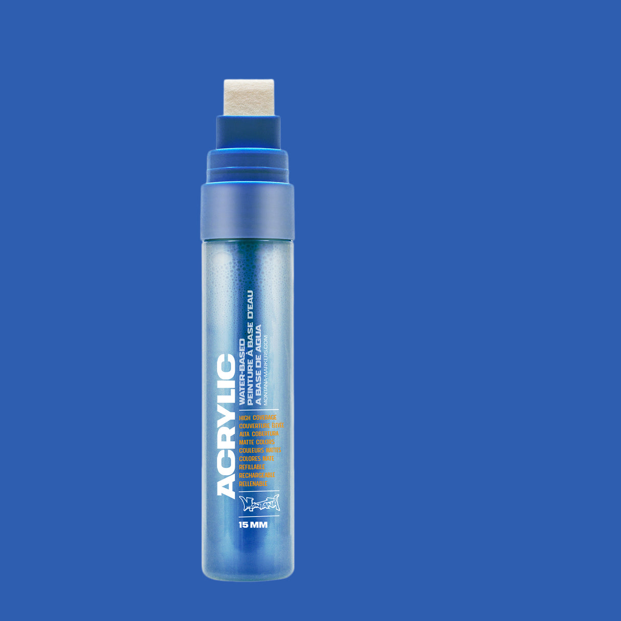 Montana Cans Acrylic Paint Marker, 15mm, Standard Nib, Shock Blue Light