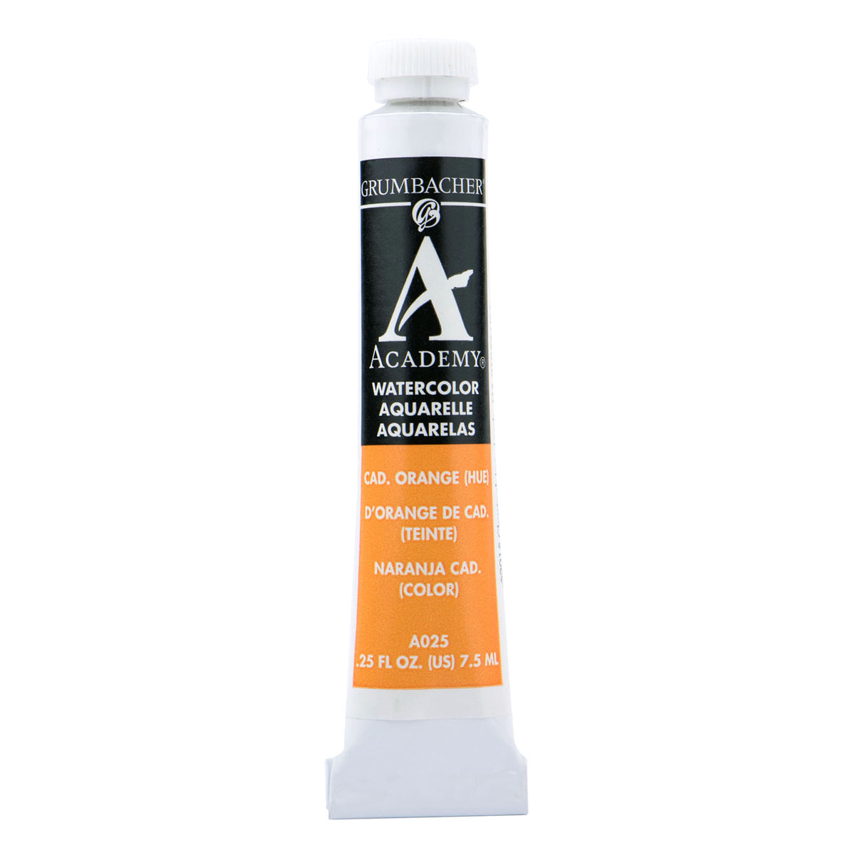Grumbacher Academy Watercolor, 7.5ml Tube, Cadmium Orange