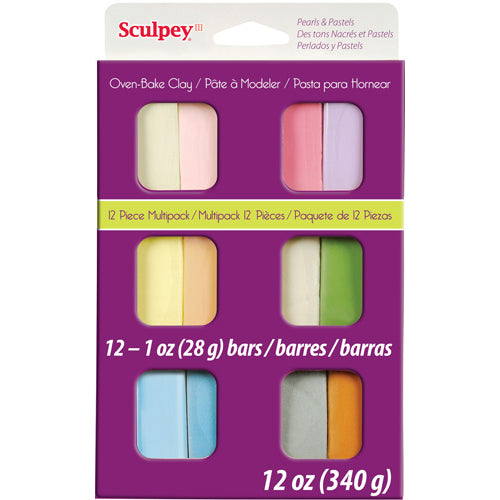 Sculpey III Set, 12-Colors, 1 oz., Multi-Pak Pastel