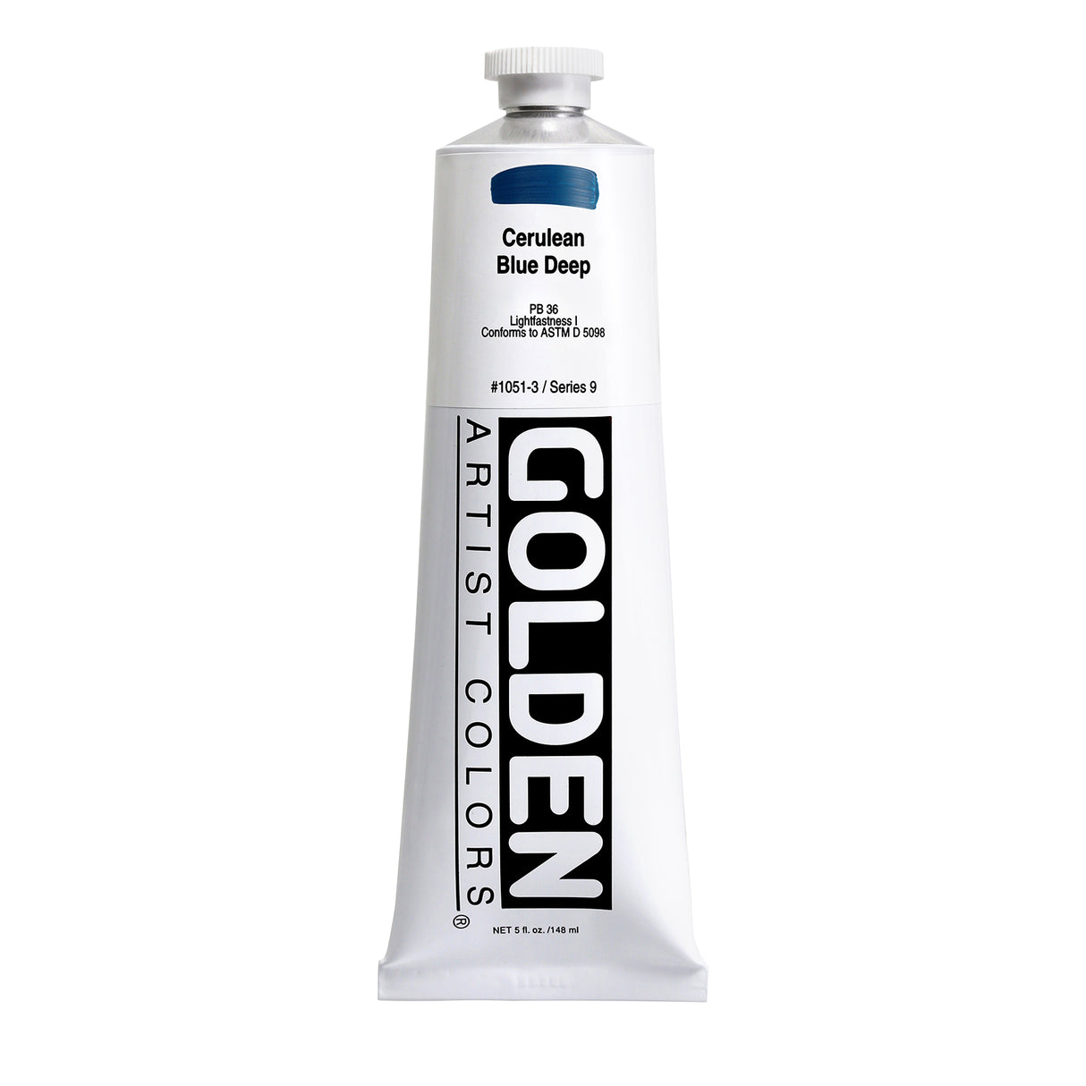 Golden Heavy Body Acrylic, 5 oz., Cerulean Blue Deep