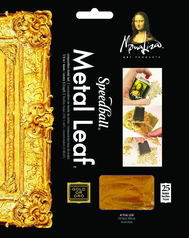 Mona Lisa Metal Leafing Sheet Gold 5-1/2 in x 5-1/2 in/Sheets Peggable