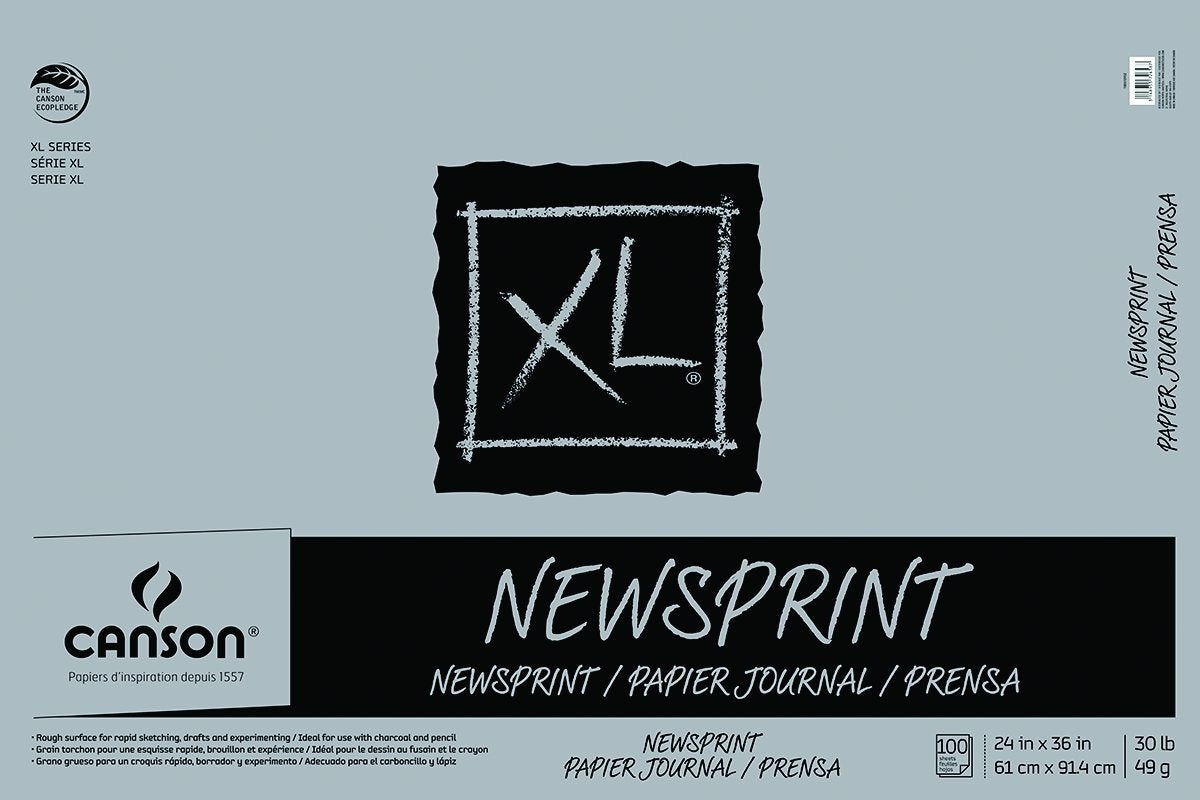 Canson XL Newsprint Paper Pad, 24 in x 36 in, 100 Sheets/Pad