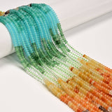 04 Multi-color Gemstone Smooth Rondelle Beads Size 2x4mm 15'' Strand