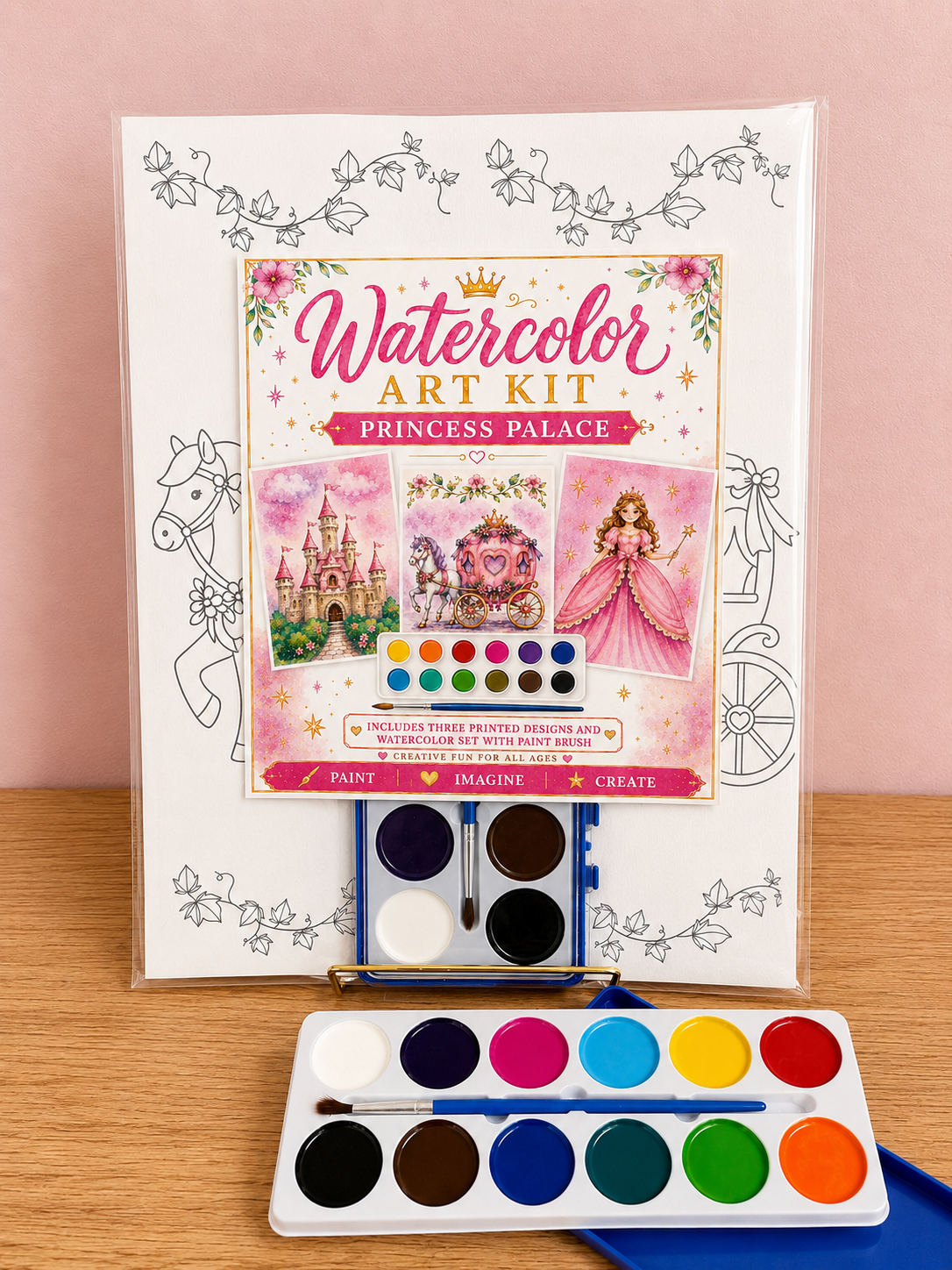 Watercolor Art Kit: Princess Theme Designs
