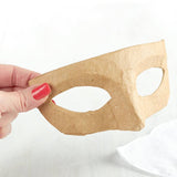 6" x 3-1/2" Blank Paper Mache Masquerade Half Mask
