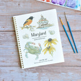 Watercolor workbook, Maryland Themed Watercoloring book