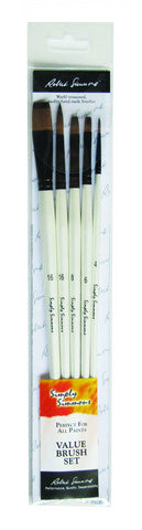Simply Simmons Brush Set 5ct Synthetic Long Handle