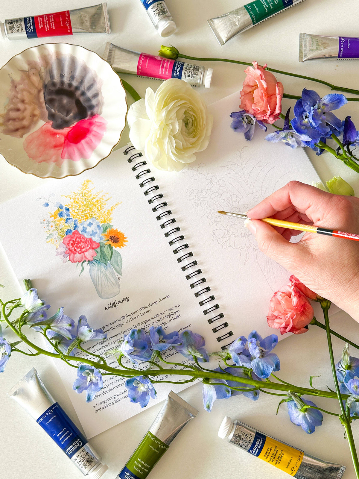 Watercolor Workbook Farmers Market Paintable Book