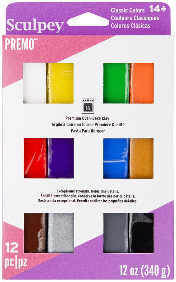 Sculpey Premo Premium Oven-Bake Clay 1oz 12/Pkg-Classic