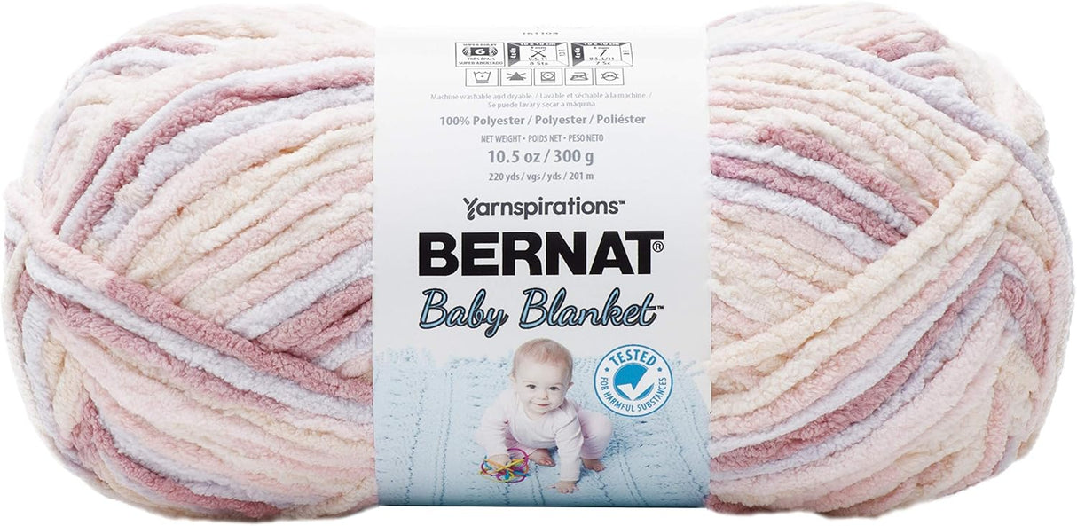 Bernat Baby Blanket Big Ball Yarn-Raspberry Kisses