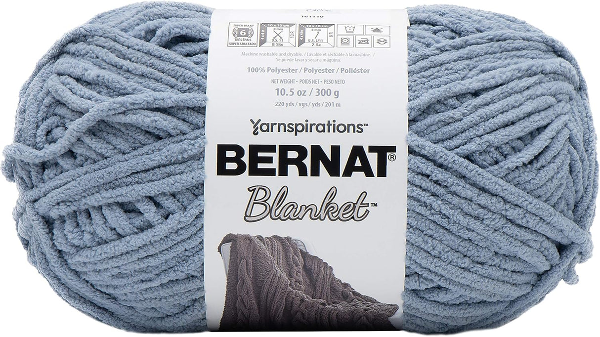 Bernat Blanket Big Ball Yarn-Gray Blue