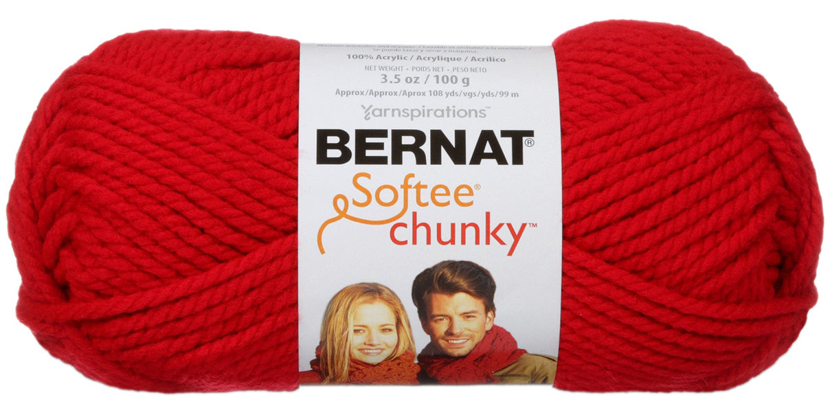 Bernat Softee Chunky Yarn-Berry Red