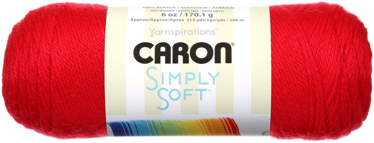 Caron Simply Soft Solids Yarn-Red