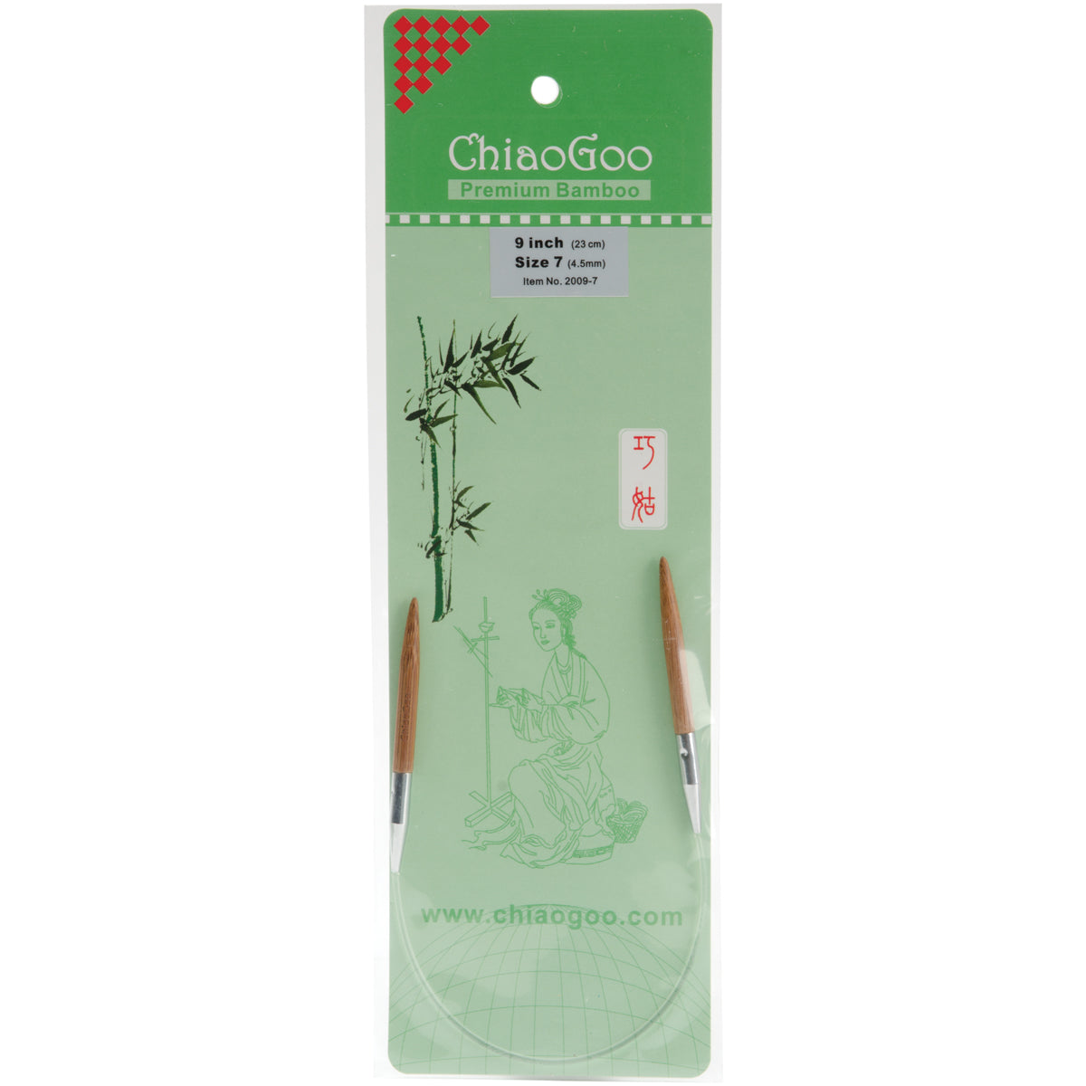 ChiaoGoo Bamboo Circular Knitting Needles 9"-Size 7/4.5mm