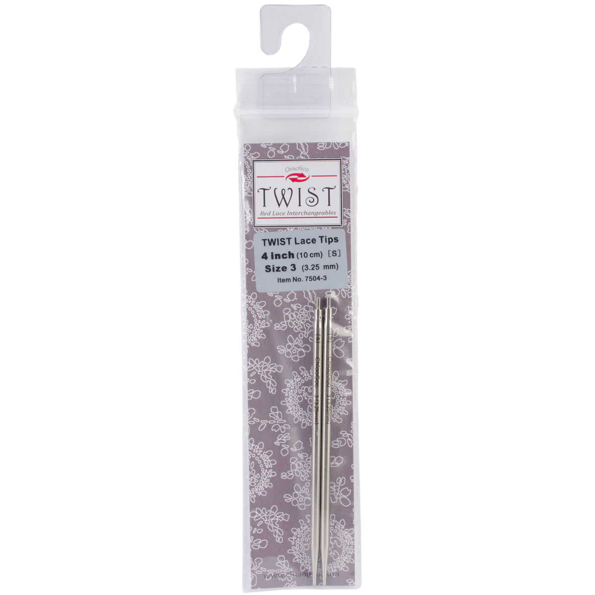 ChiaoGoo TWIST Red Lace Interchangeable Tips 4"-Size 3/3.25mm