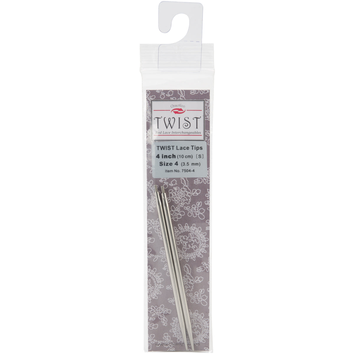 ChiaoGoo TWIST Red Lace Interchangeable Tips 4"-Size 4/3.5mm