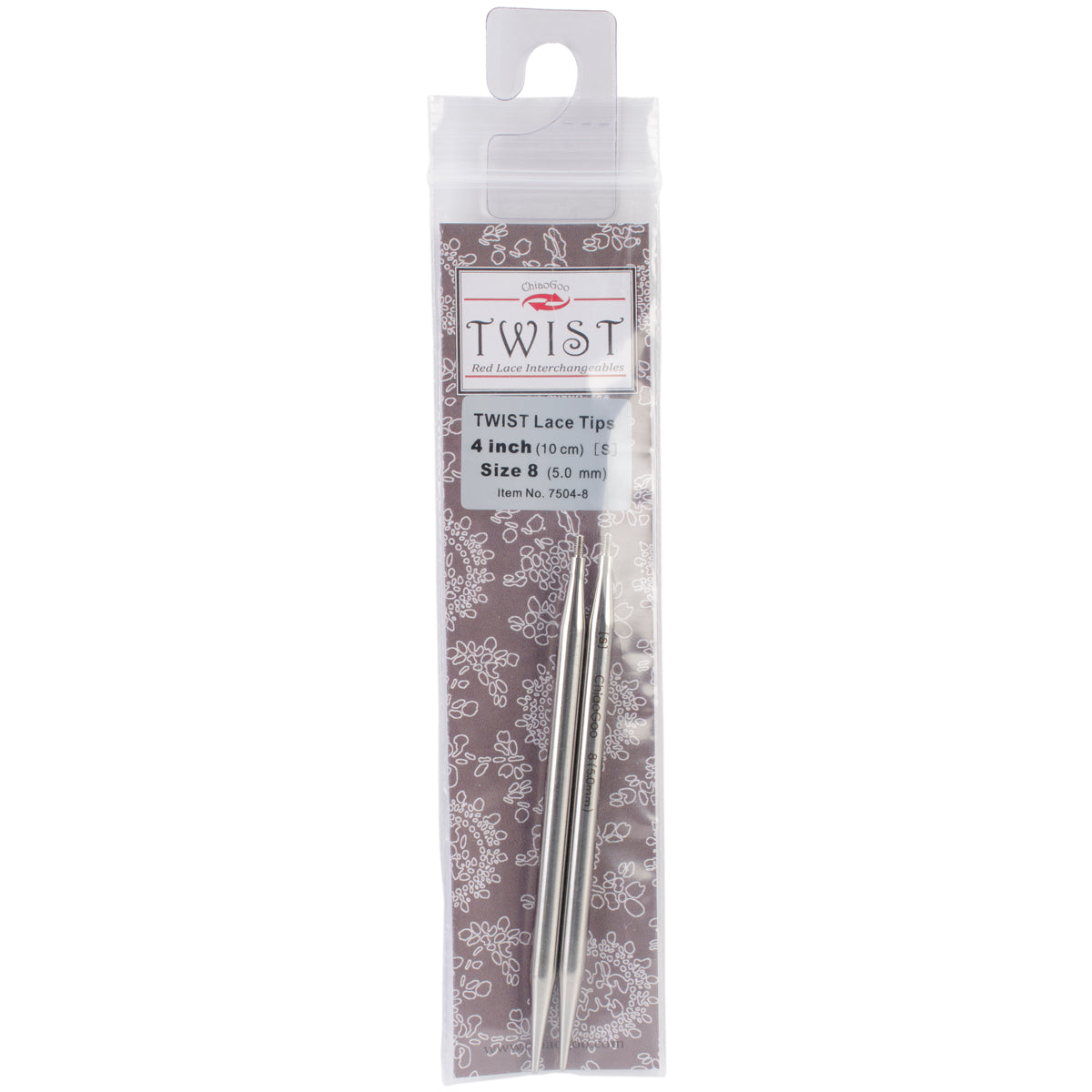 ChiaoGoo TWIST Red Lace Interchangeable Tips 4"-Size 8/5mm