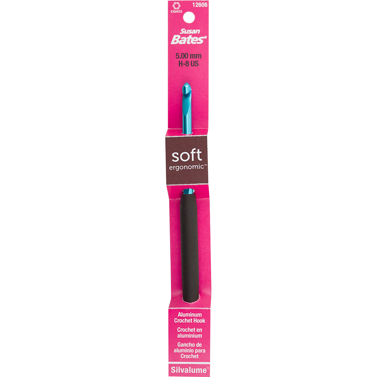Susan Bates Silvalume Soft Handle Aluminum Crochet Hook 5.5"-Size I9/5.5mm