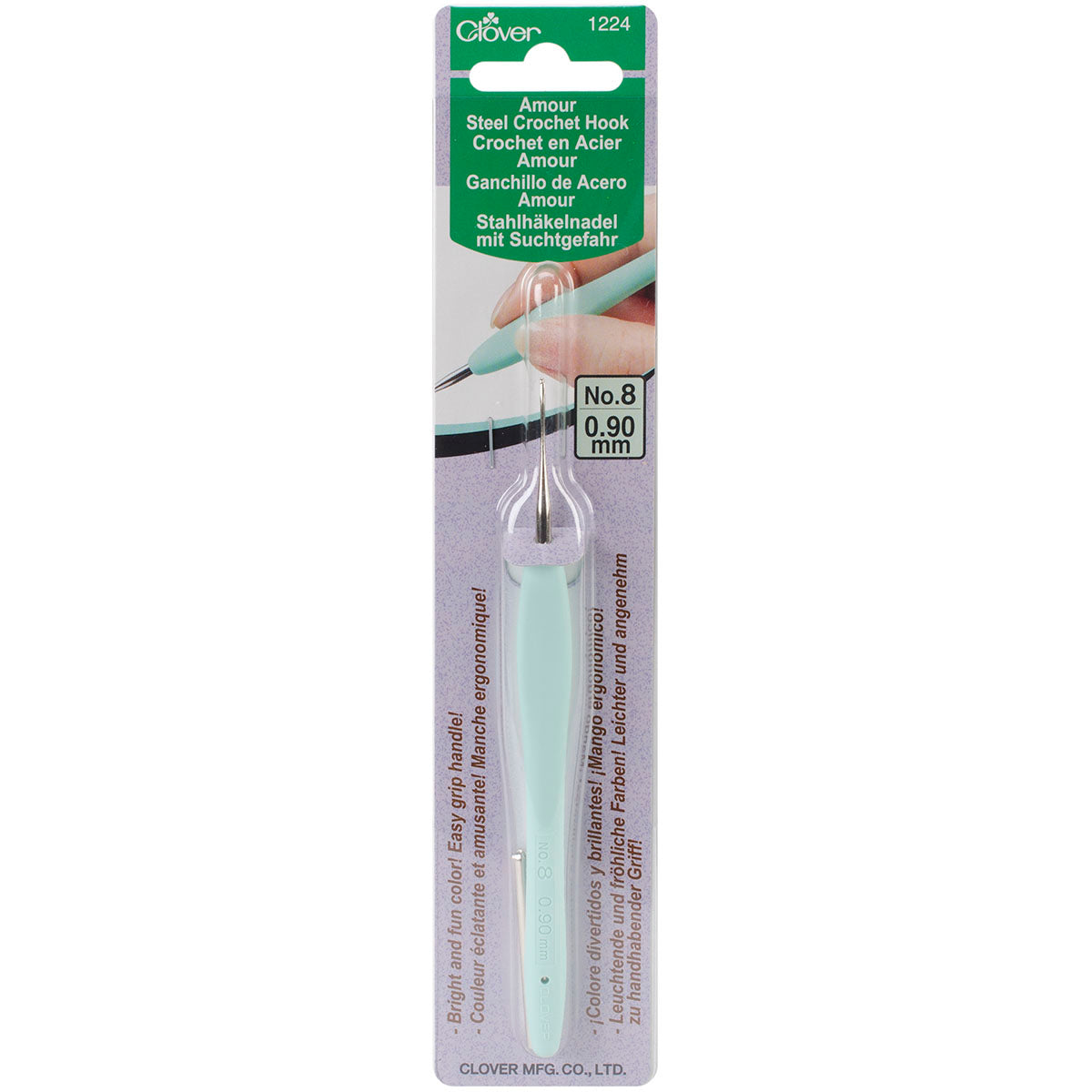 Clover Amour Steel Crochet Hook-Size 8/.9mm