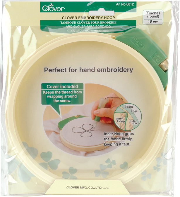 Clover Plastic Embroidery Stitching Hoop 7"-