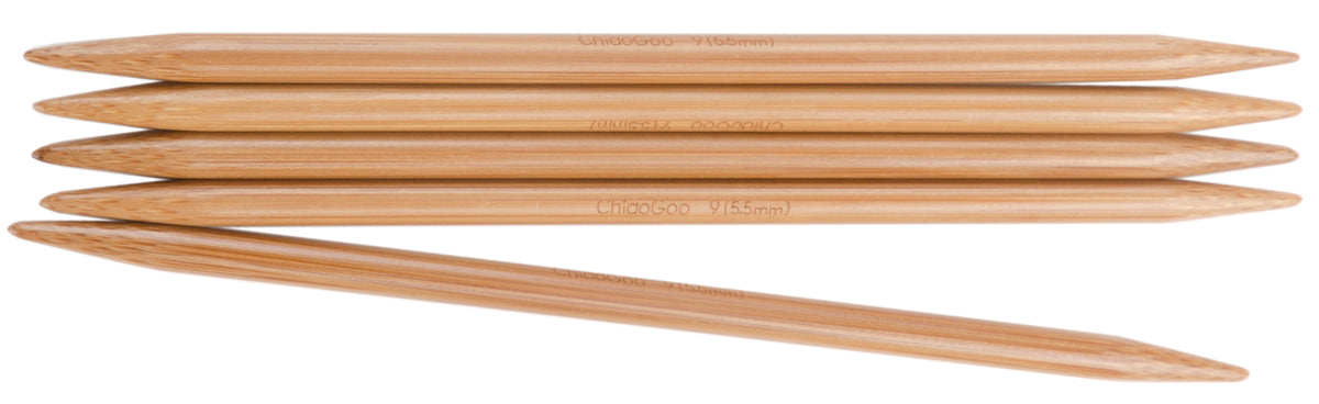 ChiaoGoo Double Point Dark Patina Knitting Needles 6" 5/Pkg-Size 4/3.5mm