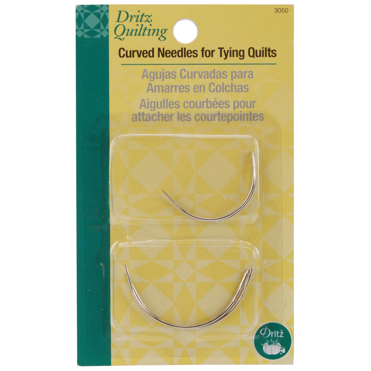 Dritz Quilting Curved Needles 4/Pkg-Size 2" & 2.5"