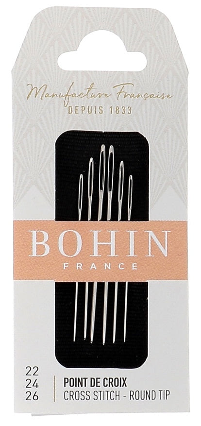 Bohin Cross Stitch Round Tip Hand Needles-Size 22/24/26 6/Pkg
